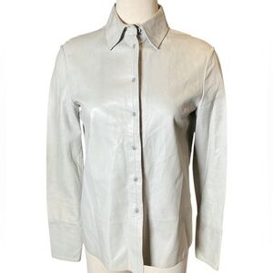 Vintage Y2K Louis Vuitton Leather Button down Collared shirt small